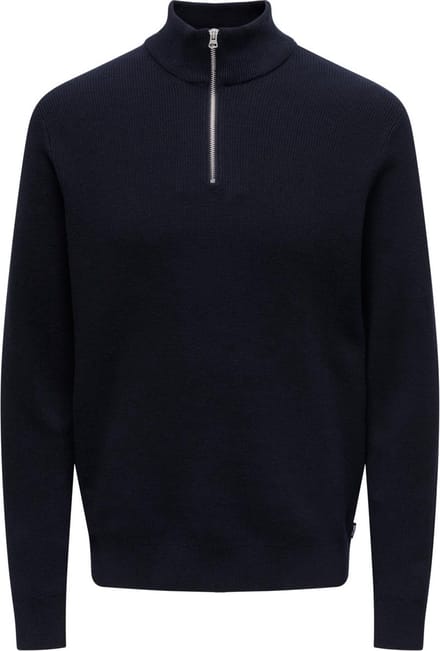 ONLY & SONS ONSPHIL REG 12 STRUC HALF ZIP KNIT NOOS Heren Trui - Maat S