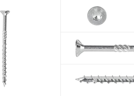 Wovar Spaanplaatschroeven Verzinkt 6 x 90 mm Torx 30 Deeldraad | Doos 100 Stuks