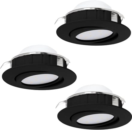 EGLO PINEDA recessed spotlight Ø84 mm 3000K dimmable 3-pack black