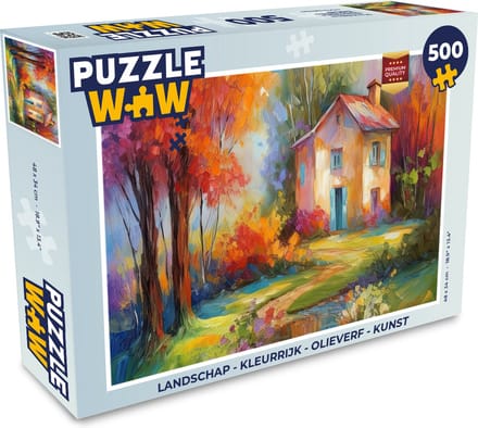 Puzzel Landschap - Kleurrijk - Olieverf - Kunst - Legpuzzel - Puzzel 500 stukjes
