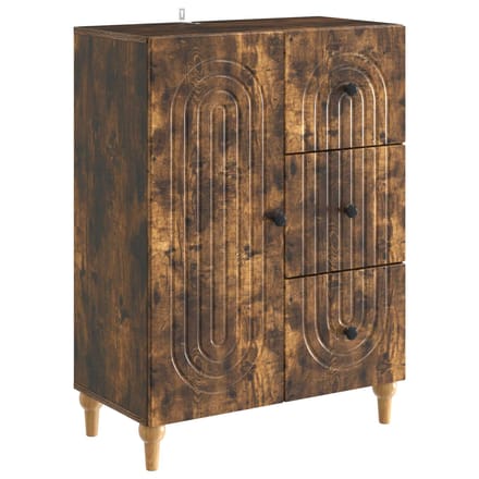 vidaXL - Dressoir - Gerookt - eiken - 66 - x - 34,5 - x - 90 - cm - Bewerkt - hout