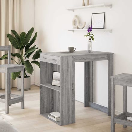 vidaXL - Bartafel - 102x70x103,5 - cm - bewerkt - hout - grijs - sonoma - eikenkleur