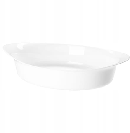 Ovenschaal van gehard glas, wit, 30x19 cm