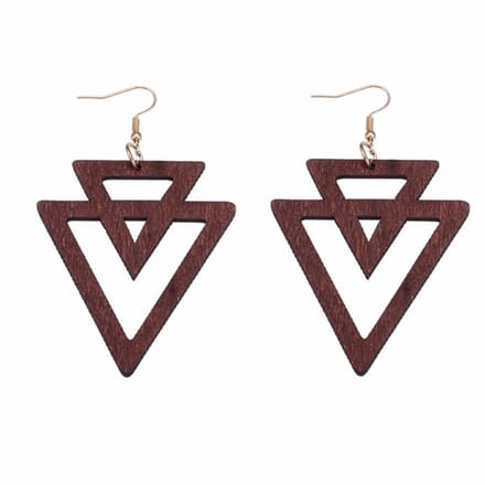 Zilver Oorbellen Bruin- Neyla- hout -Charme Bijoux