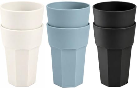 Plasticforte onbreekbare drinkglazen - 9x stuks - kunststof/plastic - mix van 3 kleuren - 520 ml - 13 cm