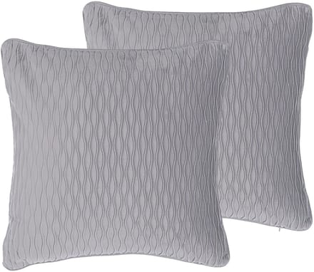 MOTARI - Sierkussen set van 2 - Grijs - 45 x 45 cm - Polyester