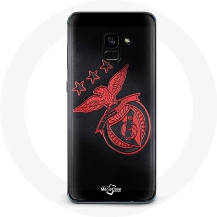 Samsung Galaxy A5 2018 hoesje slb benfica zwarte achtergrond