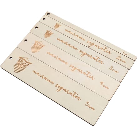 5 pièces Planche Macramé Règle Auxiliaire Échelle Claire Empêche le Déplacement Rectangle Macramé en Bois white