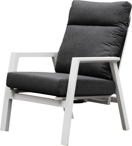 Vegas lounge tuinstoel verstelbaar aluminium wit