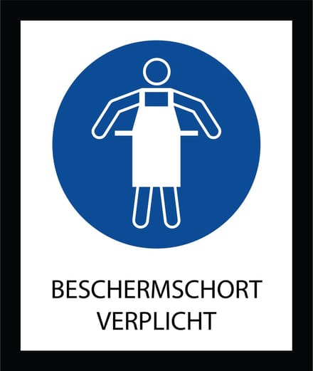 Bord ISO7010 Geboden Beschermschort verplicht 20 x 24 cm