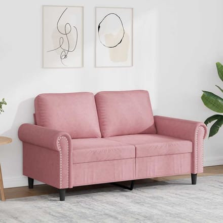 vidaXL - Tweezitsbank - 120 - cm - fluweel - roze