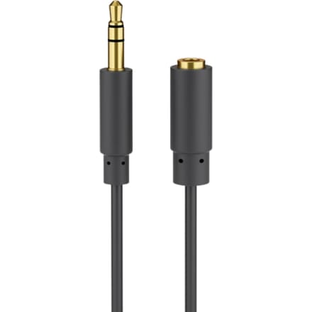Goobay Hoofdtelefoon en audio verlengkabel AUX, 3,5 mm 3-pin, slank, jackplug 3,5 mm-stekker (3-pins, stereo) > Jackplug 3,5 mm-bus (3-pins, stereo)
