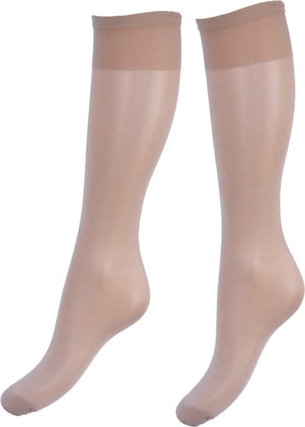 6 Paar DONEX® panty kniekousen - 40 Denier - Beige