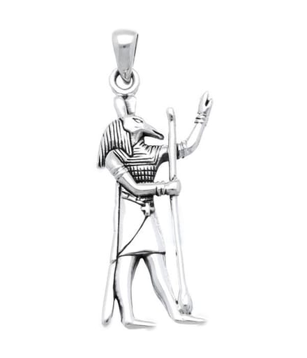 Zilveren Egyptische God Seth kettinghanger