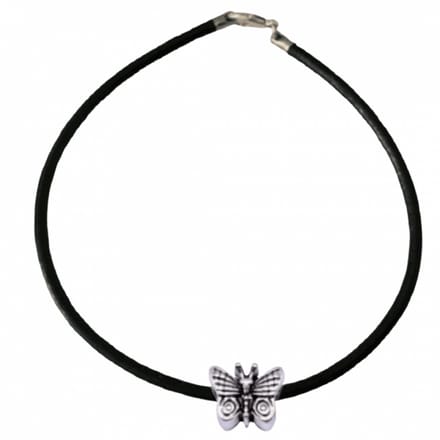 Enkelkoord Zwart- Vlinder- 25 cm - Charme Bijoux