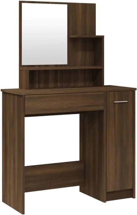 Kaptafel met Spiegel voor Slaapkamer Eikenhout Kleur