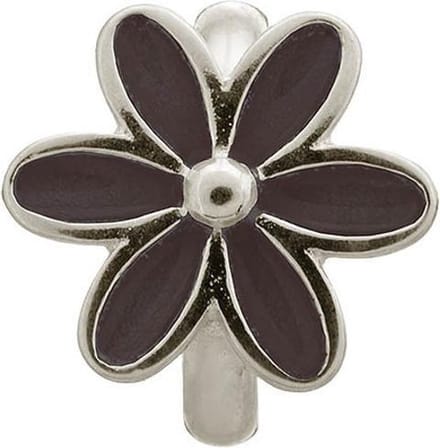 Endless Black Enamel Flower Silver Bedel Zilver Zwart 41155-4