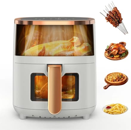 Seth Select Multifunctionele Airfryer 6L – 1800W Luchtfriteuse met Kijkvenster – Digitaal & Timerfunctie - Wit