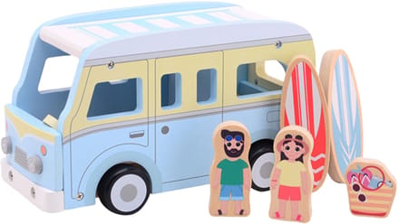 Joueco Houten Retro Strandbus met Accessoires