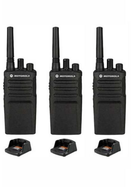Set van 3 Motorola XT420 UHF IP55 PMR446 Portofoon met laders