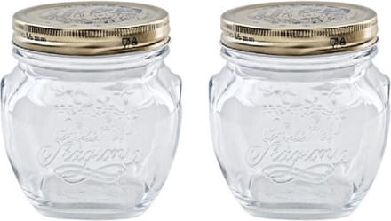 Bormioli Rocco Weckpot/inmaakpot - Set van 4x stuks - met schroefdeksel - 500 ml
