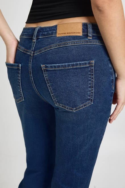 boohoo Dames Lage Taille Wijduitlopende Jeans | Indigo | Maat: 44