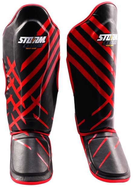 StormCloud Lynx Serie - Scheenbeschermers - Zwart-Rood - XL