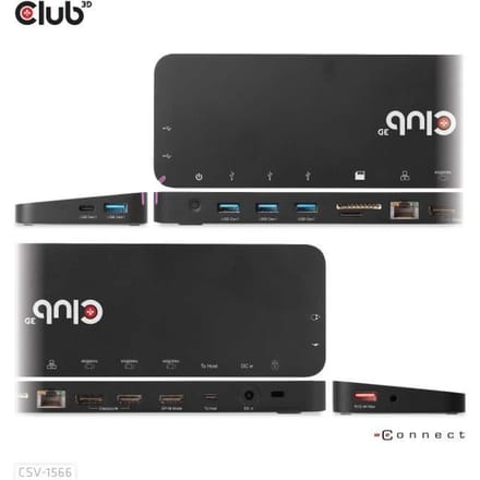 Club 3D - Docking station - USB-C - 2 x HDMI DP - GigE