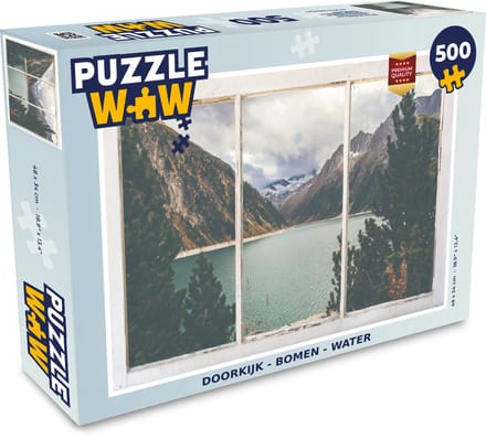 Puzzel Doorkijk - Boom - Water - Legpuzzel - Puzzel 500 stukjes
