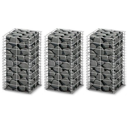 vidaXL - 3-delige - Schanskorfset - 25x25x50 - cm - gegalvaniseerd - draad
