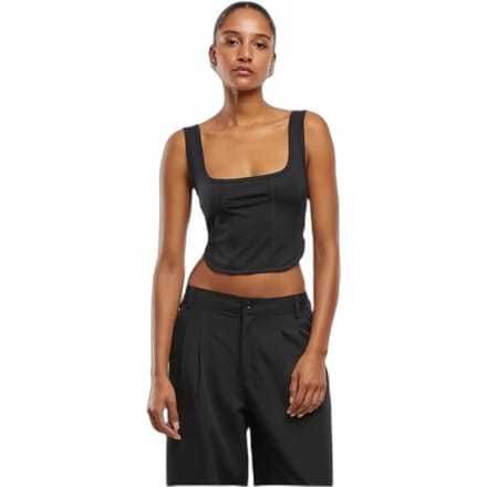 Urban Classics - Jersey corsage Mouwloze top - M - Zwart