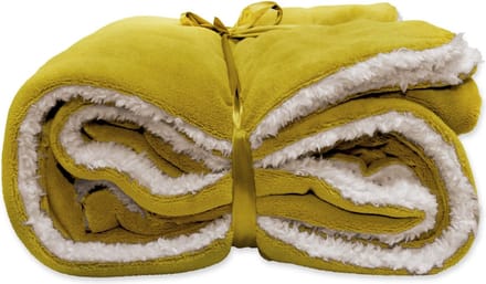 Unique Living - Plaid Lars Geel - Polyester Curry - 200x150x0cm (hxbxd)