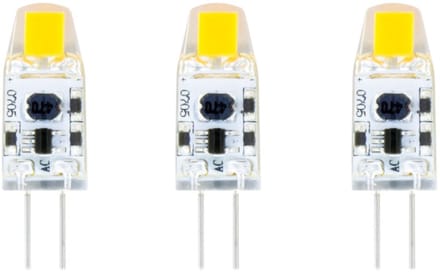 3 Pack - G4 1W Led Lamp - 100 Lumen - 2700K Warm wit