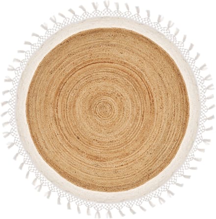 MARTS - Vloerkleed - Beige/wit - 140 cm - Jute