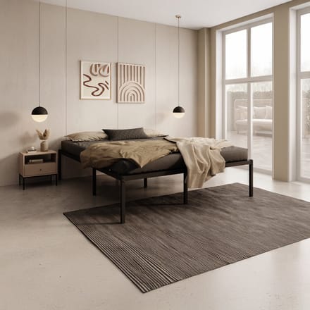 Meubella - Tweepersoonsbed Justin - Zwart - 160x200