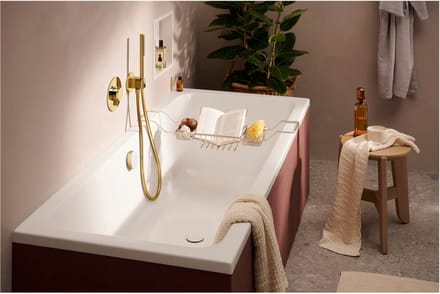 Hansgrohe Fixfit - Douche wandaansluitbocht met houder, goud 26888990