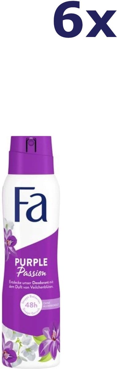 6x Fa Deospray - Purple Passion 150 ml