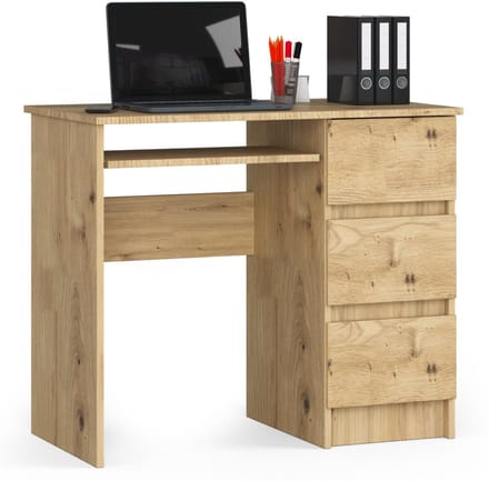 Bureau Rechts A-6 / Computerbureau / Computer Tafel / Bureautafel Rechts / Artisan Eik / 90 x 77 x 50 cm