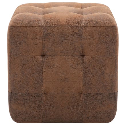 vidaXL - Poef - 2 - st - 30x30x30 - cm - kunstsuède - bruin