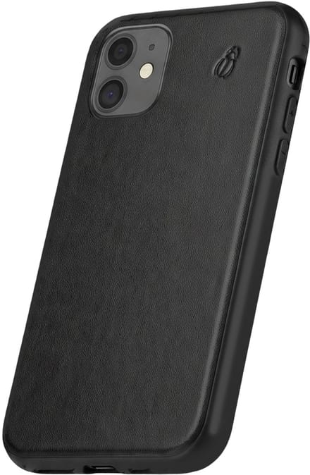 BeetleCase, Hoesje geschikt voor iPhone 11 - Versterkt Leer, Zwart