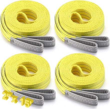 4 Stuks Zware Hefbanden 2 Inch x 15 Voet Polyester Met Hoge Capaciteit