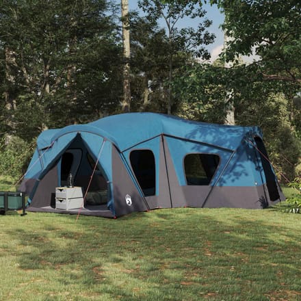 vidaXL - Familietent - 14-persoons - Blauw - 185T - Polyester - met - PU - Coating