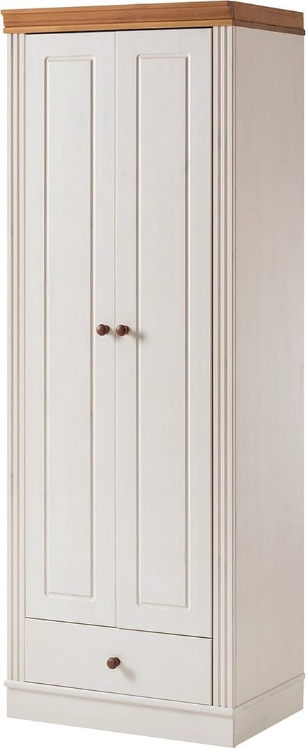 Anita-Garderobekast - 2-deurs 1-lade - Wit