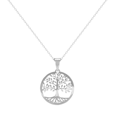 Di Lusso sterling zilveren collier Besançon met levensboomhanger