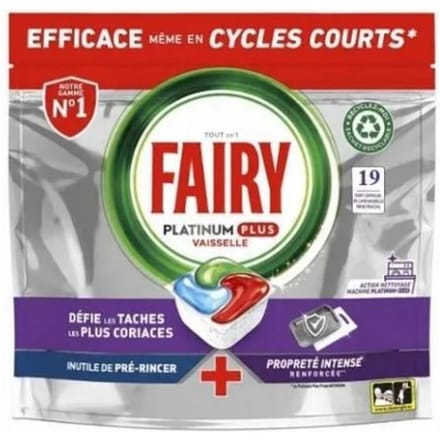 Fairy Platinum Plus Capsules Lave-vaisselle 19 pièces.