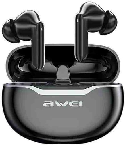 AWEI Bluetooth 5.3 T50 ENC hoofdtelefoon + dockingstation zwart/zwart