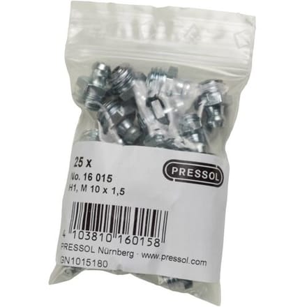 Pressol Conische smeernippel H1-recht, M 10 x 1,5 25 stuk(s)