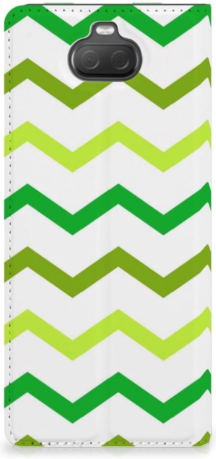 Sony Xperia 10 Hoesje met Magneet Zigzag Groen