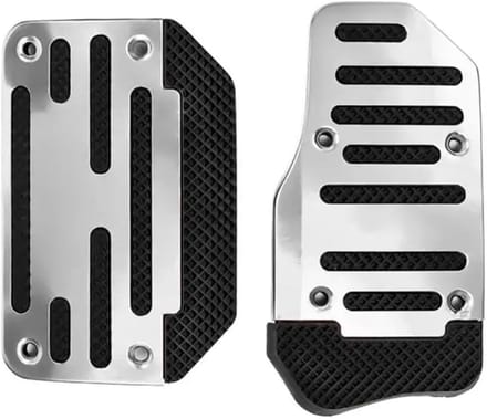 Pedaal Covers - Auto Accessoires - Verbeterde Grip - Antislip Oppervlak - Universele Set - Zilver