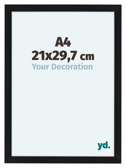 Your Decoration - Fotolijst A4 21x 29,7 cm - MDF - Zwart Mat - Como